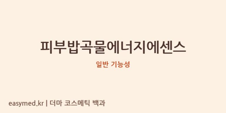 피부밥곡물에너지에센스, 식약처 기능성 검토 결과와 솔직한 성분 분석