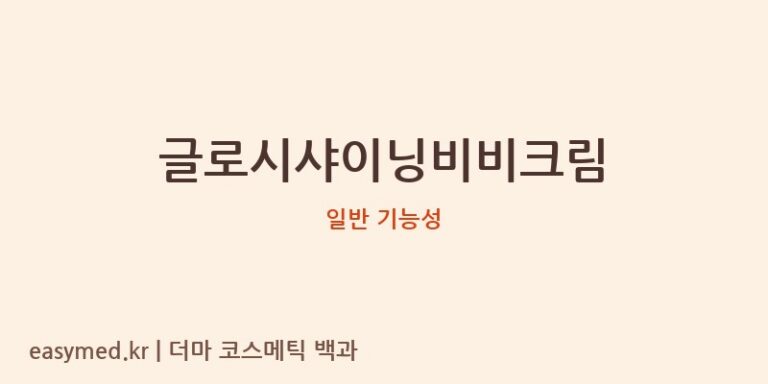 글로시샤이닝비비크림, 식약처 기능성 없는 베이스 메이크업 제품 심층 분석