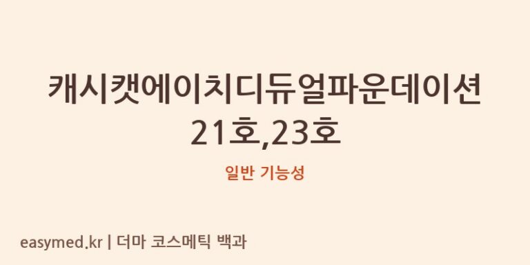 캐시캣에이치디듀얼파운데이션21호,23호 기능성 화장품 (일반 기능성)