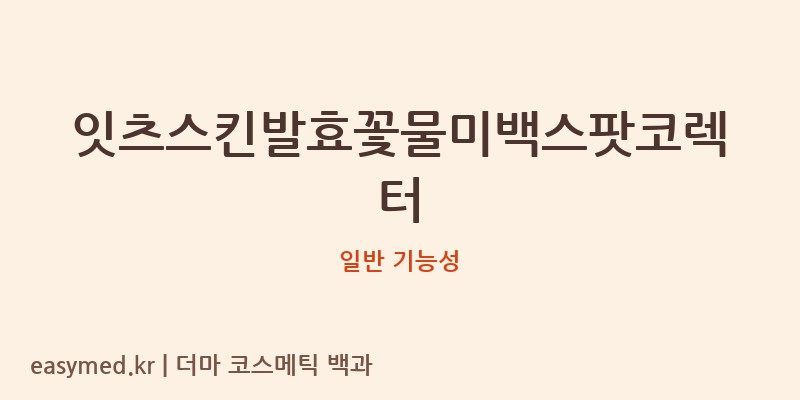 잇츠스킨발효꽃물미백스팟코렉터 기능성 화장품 (일반 기능성)