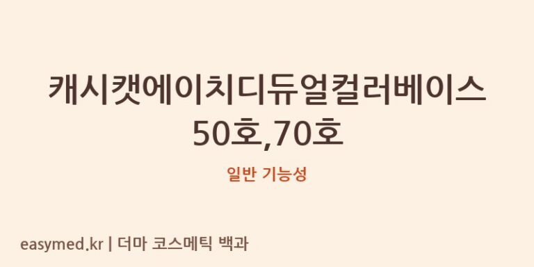 캐시캣에이치디듀얼컬러베이스50호,70호 기능성 화장품 (일반 기능성)