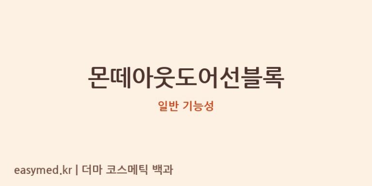 몬떼아웃도어선블록 기능성 화장품 (일반 기능성)