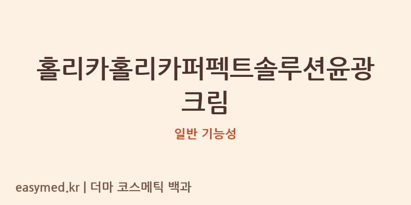 홀리카홀리카퍼펙트솔루션윤광크림 기능성 화장품 (일반 기능성)