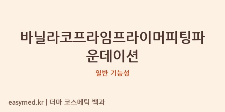 바닐라코프라임프라이머피팅파운데이션 기능성 화장품 (일반 기능성)